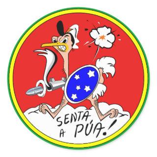 Brazilian Air Force P-47 Nose Art "Senta a Púa" T- Classic Round Sticker