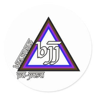 Brazilian Jiu Jitsu BJJ Triangle of Progress Classic Round Sticker