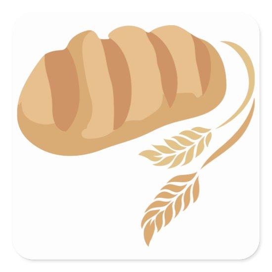 Bread and Wheat Square Sticker