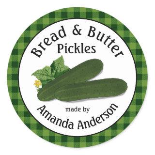 Bread & Butter Pickles Plaid  1.5"  Classic Round Sticker
