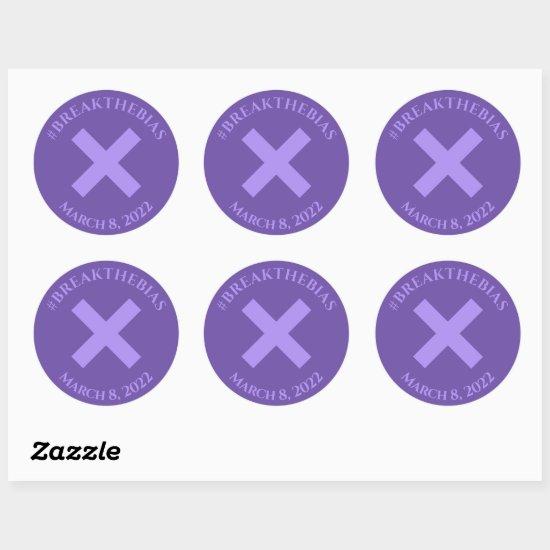 Break The Bias Hashtag March 8 Women's Day 2022 Classic Round Sticker