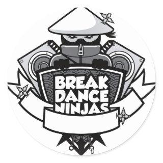 Breakdancing Ninja Crest Japanese Style Classic Round Sticker