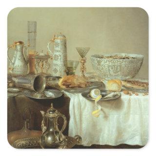 Breakfast Still Life, 1638 Square Sticker