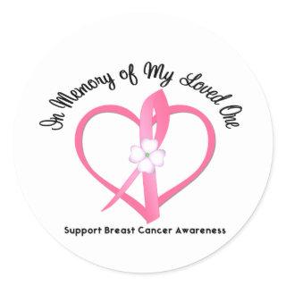 Breast Cancer In Memory of My Loved One Classic Round Sticker