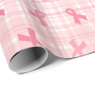 Breast Cancer Pink Ribbon Plaid Pattern