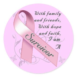 Breast Cancer Survivor Classic Round Sticker