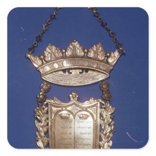 Breastplate or Shield for Torah Scroll Square Sticker