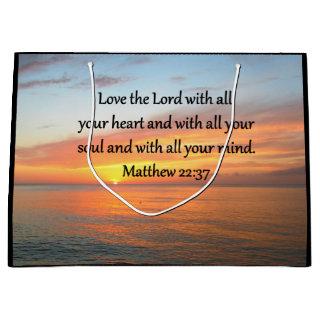 BREATHTAKING MATTHEW 22:37 SUNRISE OVER THE OCEAN LARGE GIFT BAG