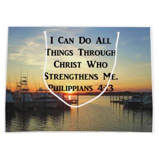 BREATHTAKING PHILIPPIANS 4:13 SCRIPTURE LARGE GIFT BAG