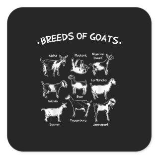 Breeds Of Goats Farmer Goat Gift Square Sticker