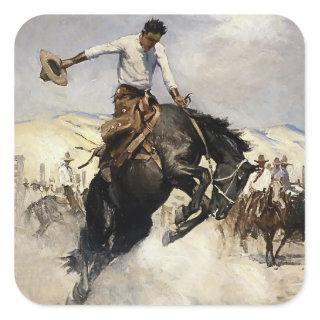 “Breezy Riding” Western Art by WHD Koerner Square Sticker