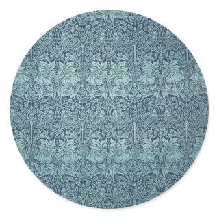 Brer Rabbit by William Morris Blue Textile Pattern Classic Round Sticker