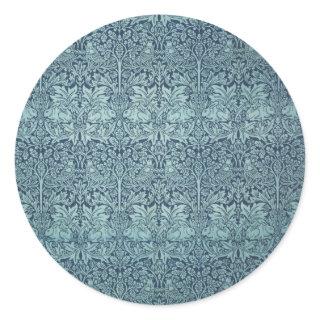 Brer Rabbit by William Morris Blue Textile Pattern Classic Round Sticker