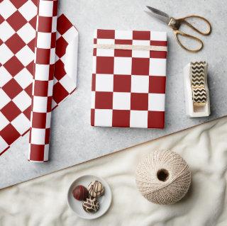 Brick Red and White Checkered Vintage