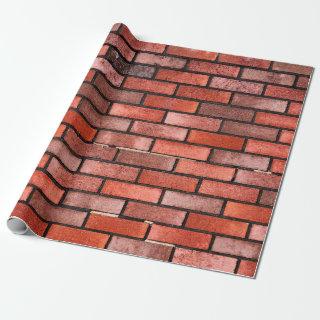 Brick wall with red brick, red brick background. b