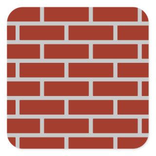 Bricks Square Stickers (Brick Red & Gray)