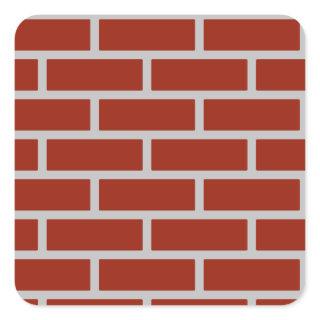 Bricks Square Stickers (Brick Red & Gray)