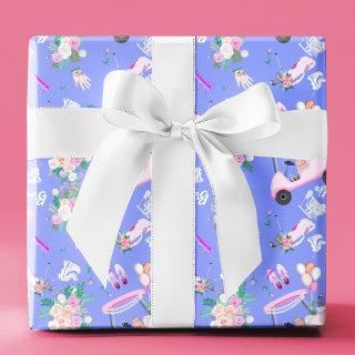 Bridal Golf Bridal Shower Seamless Pattern