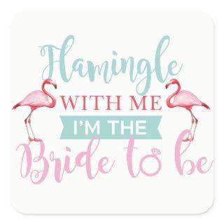 Bridal Party Custom Pink Flamingle Bride Stickers