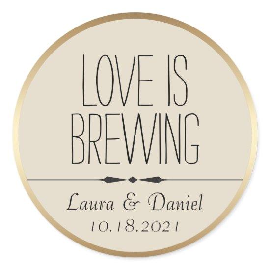 Bride and Groom Personalized Coffee Label
