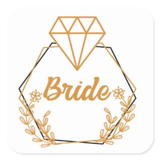 Bride Bridal Bachelorette Party I do Crew Matching Square Sticker