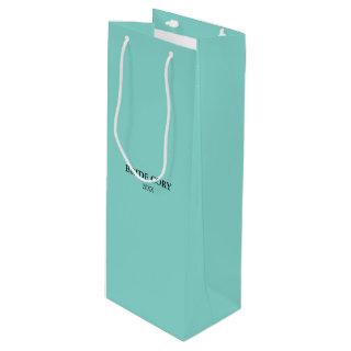 BRIDE & Bridesmaids Teal Blue Personalized Party Wine Gift Bag