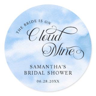Bride Is On Cloud Nine Bridal Shower Welcome Classic Round Sticker