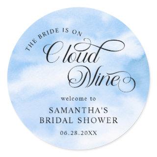 Bride Is On Cloud Nine Bridal Shower Welcome Classic Round Sticker