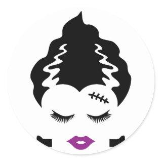 Bride Of Frankenstein Monster Halloween Costume 1  Classic Round Sticker