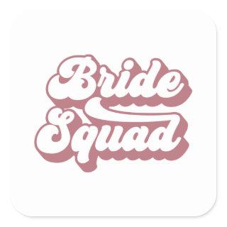 Bride Squad Bachelorette Party Bridal Wedding Gift Square Sticker