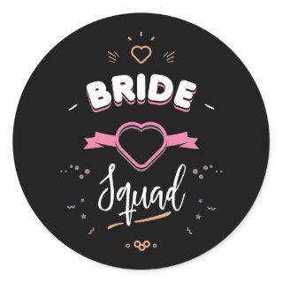 Bride squad classic round sticker