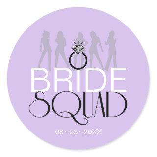 Bride Squad Silhouettes Black on Lites ID252 Classic Round Sticker