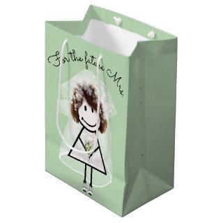 Bride Stick Girl In Lace Dress and Sneakers  Medium Gift Bag