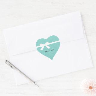 BRIDE Teal Blue Tiara Party Personalized   Heart Sticker