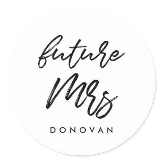 Bride to be Future Mrs Classic Round Sticker