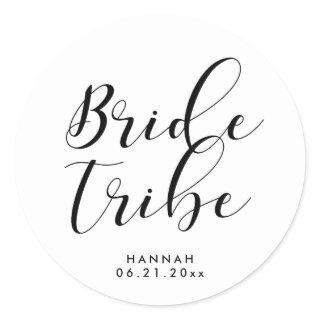 Bride tribe classic round sticker