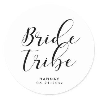 Bride tribe classic round sticker