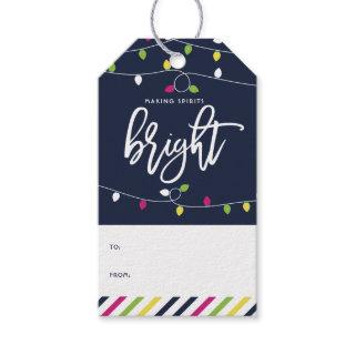 Bright and Colorful Christmas Lights Holiday Gift Tags