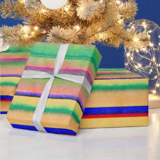 Bright Bleeding Watercolor Stripes tissue paper