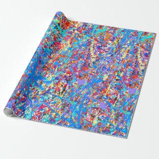 Bright Blue Paint Splatter Abstract