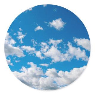 Bright Blue Sky Classic Round Sticker