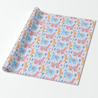 Bright Colorful Alpaca Pattern