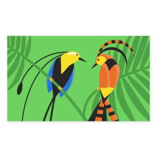 Bright Colorful Birds of Paradise Rectangular Sticker