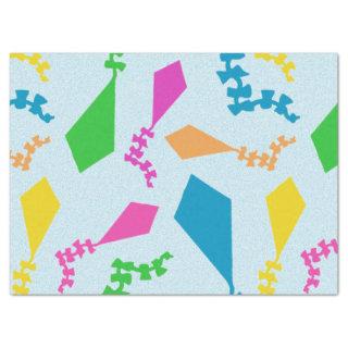 Bright Colorful Flying Kites Pattern Tissue Paper