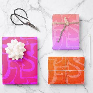Bright Colorful Retro Abstract Organic Shapes  Sheets
