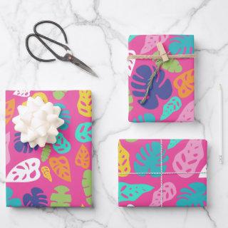 Bright Colorful Tropical Summer Leaves Pattern  Sheets