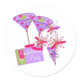 Bright Colors Bachelorette Party Classic Round Sticker
