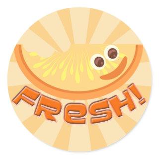 Bright Fresh Orange Classic Round Sticker
