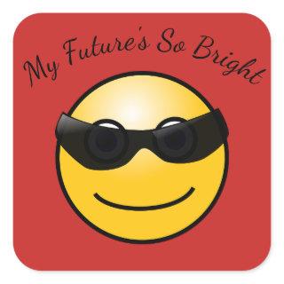 Bright Future Funny Emoji in Sunglasses Sticker