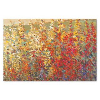 Bright Garden Mural of Spring Wildflowers Tissue Paper